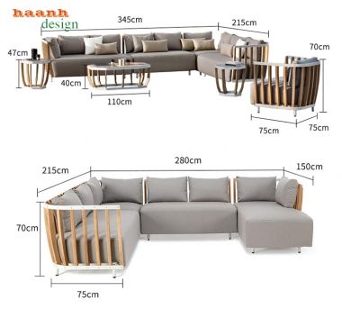 Bàn ghế sofa gỗ Teak Nam Mỹ ngoài trời SNT 004