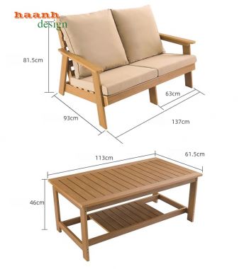 Bàn Ghế Sofa Ngoại Thất Teak Tự Nhiên - Đẹp và Chất Lượng-SNT 007