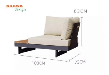 Khám phá mẫu sofa ngoài trời chân sắt gỗ Teak cao cấp-SNT 017