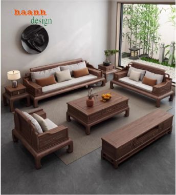 Chọn bộ bàn ghế sofa gỗ phòng khách phù hợp với nội thất-BGC 011