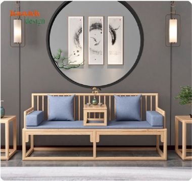 Sofa gỗ sồi Nga – Sang trọng, mộc mạc chuẩn phong cách Á Đông-BGC 015