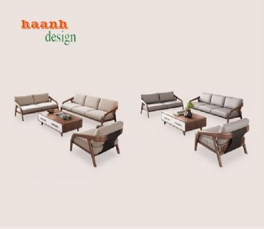 Sang trọng bàn ghế sofa gỗ phòng khách hiện đại-SFH 008