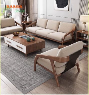 Sang trọng bàn ghế sofa gỗ phòng khách hiện đại-SFH 008