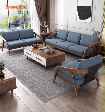 Sang trọng bàn ghế sofa gỗ phòng khách hiện đại-SFH 008