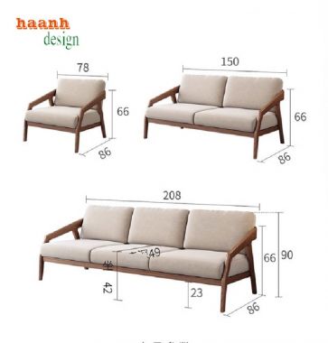 Sang trọng bàn ghế sofa gỗ phòng khách hiện đại-SFH 008