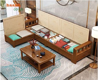 Tinh tế bàn ghế sofa gỗ phòng khách phù hợp từng phong cách-SFH 009