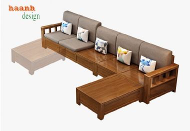 Tinh tế bàn ghế sofa gỗ phòng khách phù hợp từng phong cách-SFH 009