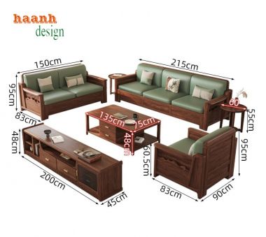 Nâng tầm không gian sống với sofa gỗ hiện đại-SFH 007