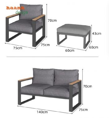 Sofa sắt ngoài trời tiện ích và bền lâu - SST 005