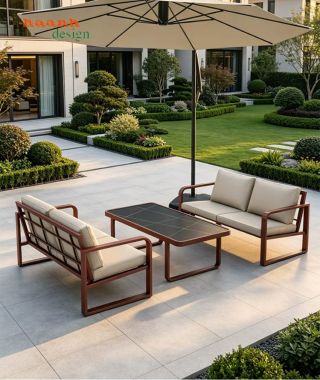 Bộ sofa sắt ngoài trời hiện đại - SST 010