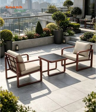 Bộ sofa sắt ngoài trời hiện đại - SST 010