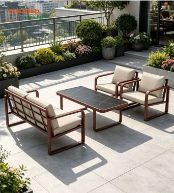 Bộ sofa sắt ngoài trời hiện đại - SST 010