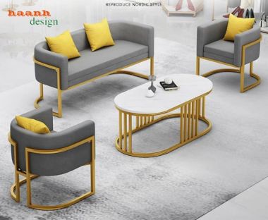 Sofa sắt phòng khách hiện đại dáng bo cong - SFS 013