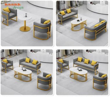 Sofa sắt phòng khách hiện đại dáng bo cong - SFS 013