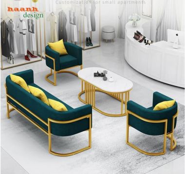 Sofa sắt phòng khách hiện đại dáng bo cong - SFS 013