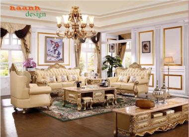 Bàn ghế sofa tân cổ điển cao cấp – Sang trọng chuẩn Châu Âu-SFC 010