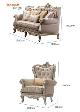 Bàn ghế sofa tân cổ điển châu âu đẳng cấp cho gia đình SFC 002