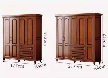 Mẫu tủ áo tân cổ điển gỗ sồi cao cấp chuẩn châu Âu-TAT 010