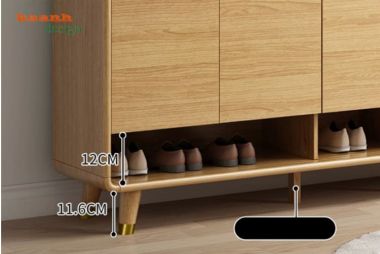 Tủ giầy dép gỗ công nghiệp bo góc hiện đại - TDC 009