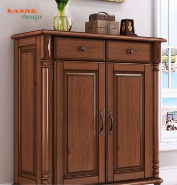 Mẫu tủ để giày dép bằng gỗ tân cổ điển châu Âu cao cấp-TGT 005