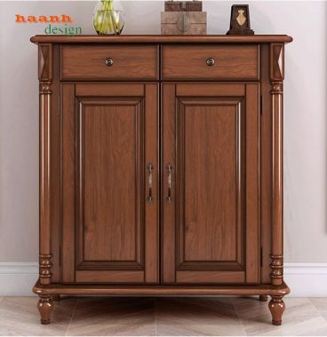Mẫu tủ để giày dép bằng gỗ tân cổ điển châu Âu cao cấp-TGT 005
