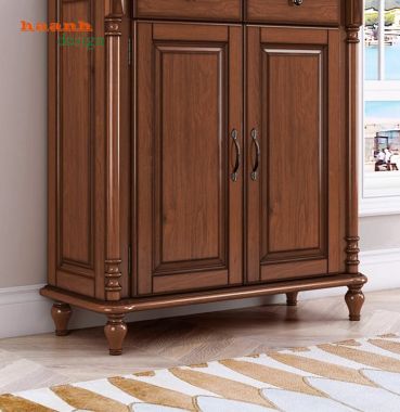 Mẫu tủ để giày dép bằng gỗ tân cổ điển châu Âu cao cấp-TGT 005