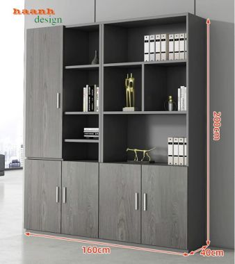 Tủ hồ sơ gỗ công nghiệp nhiều khoang cho văn phòng - THS 006