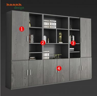 Tủ hồ sơ gỗ công nghiệp nhiều khoang cho văn phòng - THS 006