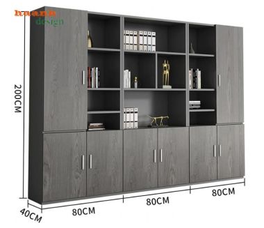 Tủ hồ sơ gỗ công nghiệp nhiều khoang cho văn phòng - THS 006