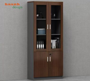 Tủ hồ sơ gỗ công nghiệp cánh kính nhiều kiểu dáng - THS 013