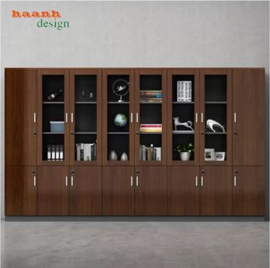 Tủ hồ sơ gỗ công nghiệp cánh kính nhiều kiểu dáng - THS 013