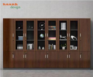 Tủ hồ sơ gỗ công nghiệp cánh kính nhiều kiểu dáng - THS 013
