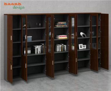 Tủ hồ sơ gỗ công nghiệp cánh kính nhiều kiểu dáng - THS 013