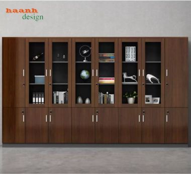 Tủ hồ sơ gỗ công nghiệp cánh kính nhiều kiểu dáng - THS 013