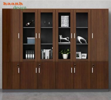 Tủ hồ sơ gỗ công nghiệp cánh kính nhiều kiểu dáng - THS 013