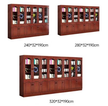 Tủ hồ sơ gỗ tự nhiên cánh kính nhiều kích thước - THT 005