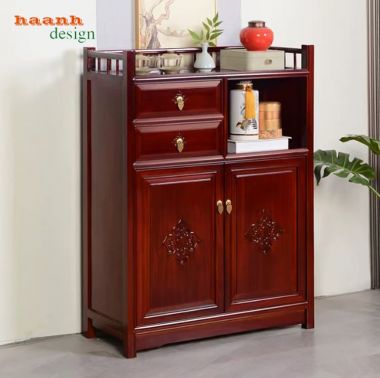 Mẫu Tủ Để Đồ Nhà Bếp Cánh Chạm Cao Cấp Đẹp Đẳng Cấp-TCD 003
