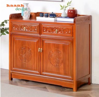 Mẫu Tủ Để Đồ Nhà Bếp Cánh Chạm Cao Cấp Đẹp Đẳng Cấp-TCD 003
