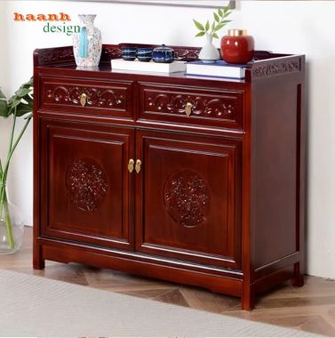 Mẫu Tủ Để Đồ Nhà Bếp Cánh Chạm Cao Cấp Đẹp Đẳng Cấp-TCD 003