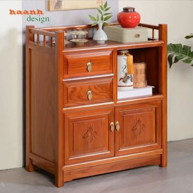 Mẫu Tủ Để Đồ Nhà Bếp Cánh Chạm Cao Cấp Đẹp Đẳng Cấp-TCD 003