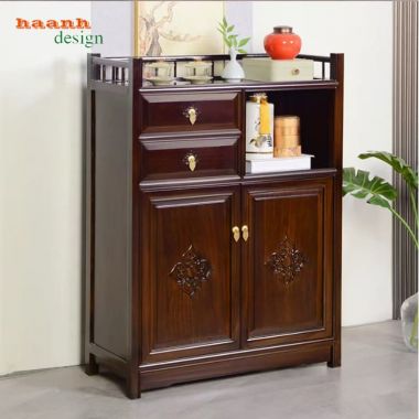 Mẫu Tủ Để Đồ Nhà Bếp Cánh Chạm Cao Cấp Đẹp Đẳng Cấp-TCD 003