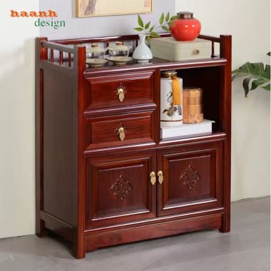 Mẫu Tủ Để Đồ Nhà Bếp Cánh Chạm Cao Cấp Đẹp Đẳng Cấp-TCD 003