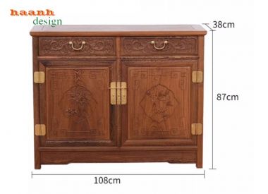 Tủ lưu trữ gỗ giả cổ bền đẹp – giải pháp tối ưu phòng bếp-TCD 002