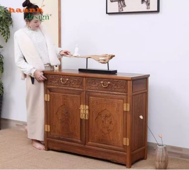 Tủ lưu trữ gỗ giả cổ bền đẹp – giải pháp tối ưu phòng bếp-TCD 002