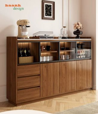 Tủ lưu trữ phòng ăn gỗ công nghiệp nhiều ngăn - TDN 005