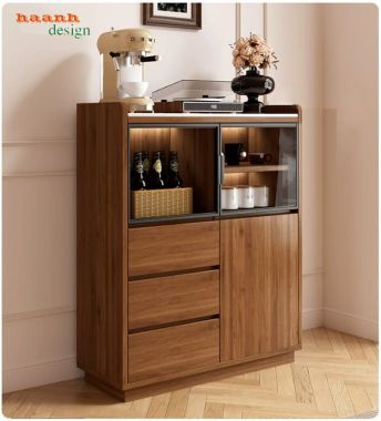 Tủ lưu trữ phòng ăn gỗ công nghiệp nhiều ngăn - TDN 005
