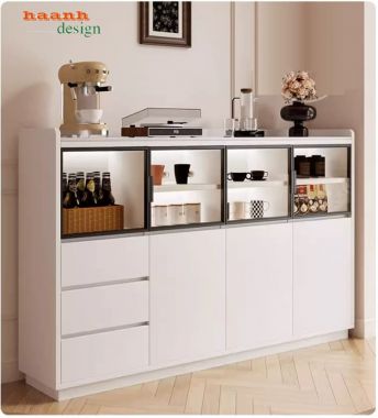 Tủ lưu trữ phòng ăn gỗ công nghiệp nhiều ngăn - TDN 005