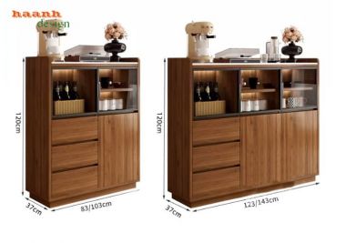 Tủ lưu trữ phòng ăn gỗ công nghiệp nhiều ngăn - TDN 005