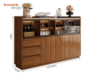 Tủ lưu trữ phòng ăn gỗ công nghiệp nhiều ngăn - TDN 005