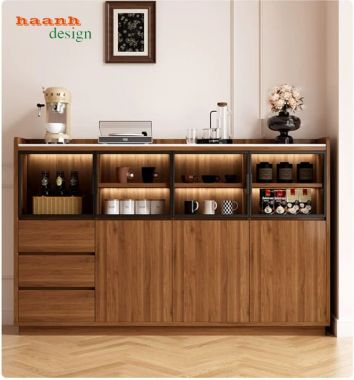 Tủ lưu trữ phòng ăn gỗ công nghiệp nhiều ngăn - TDN 005